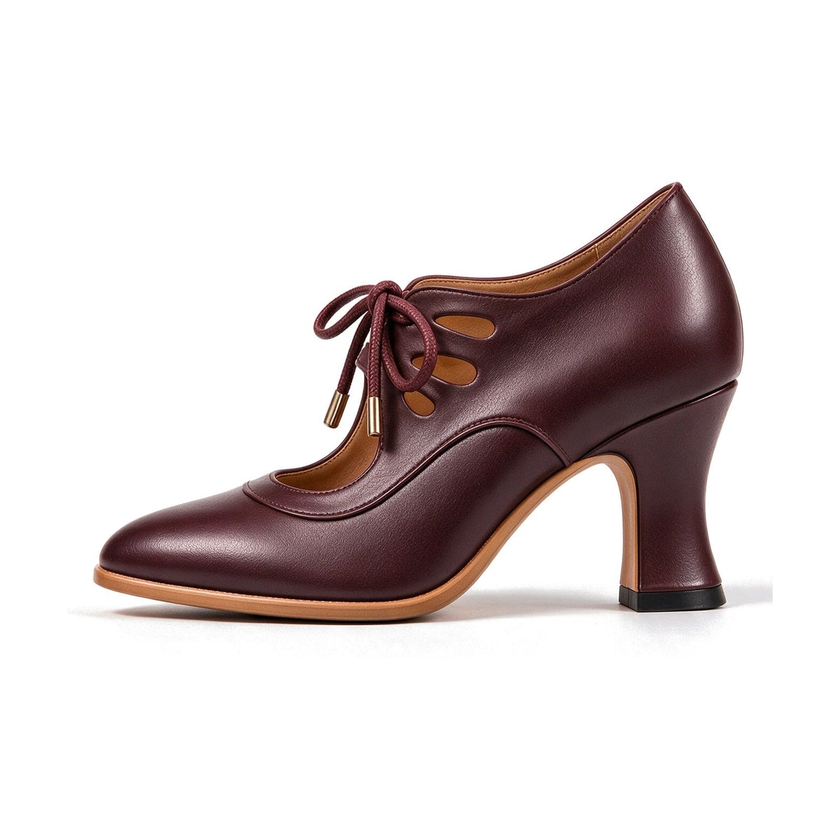 Ellery vintage lace-up heel in Wine
