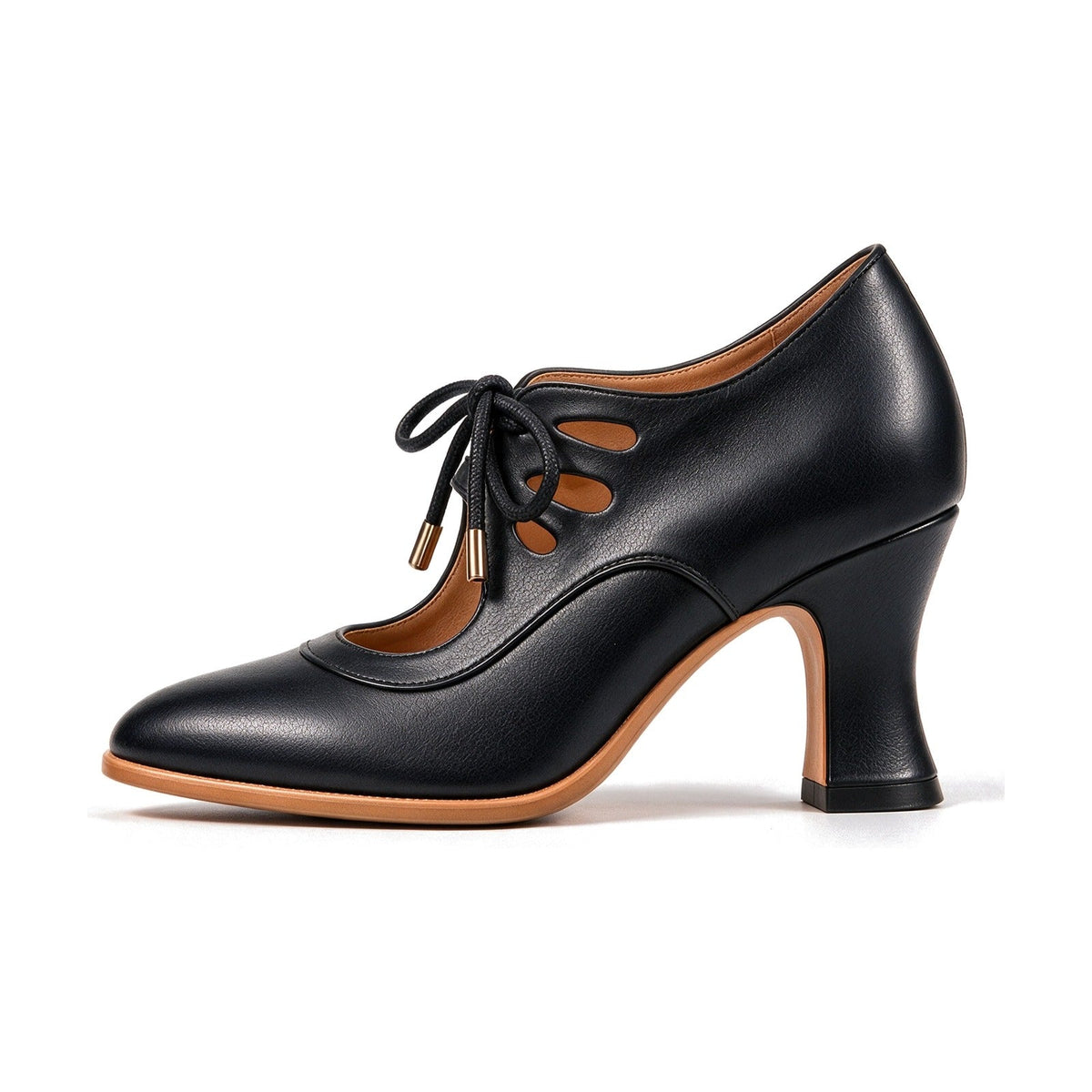 Ellery vintage lace-up heel in Black
