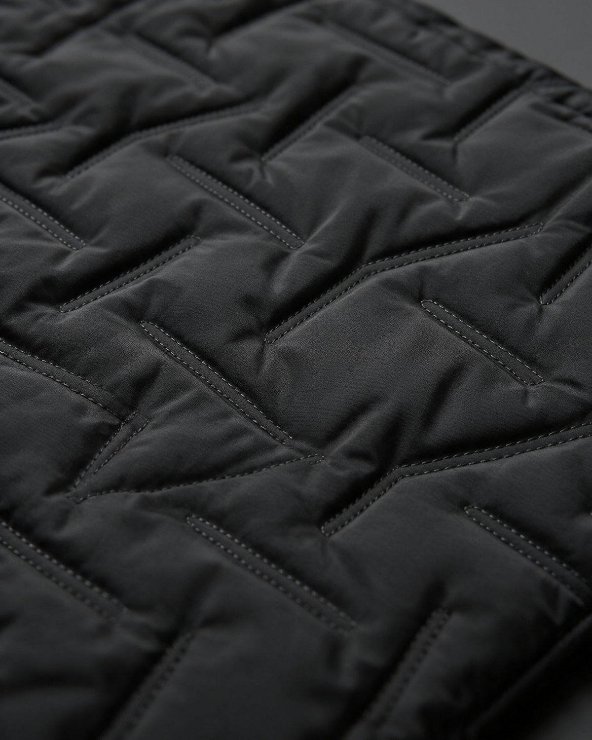 Close-up of the chevron quilting