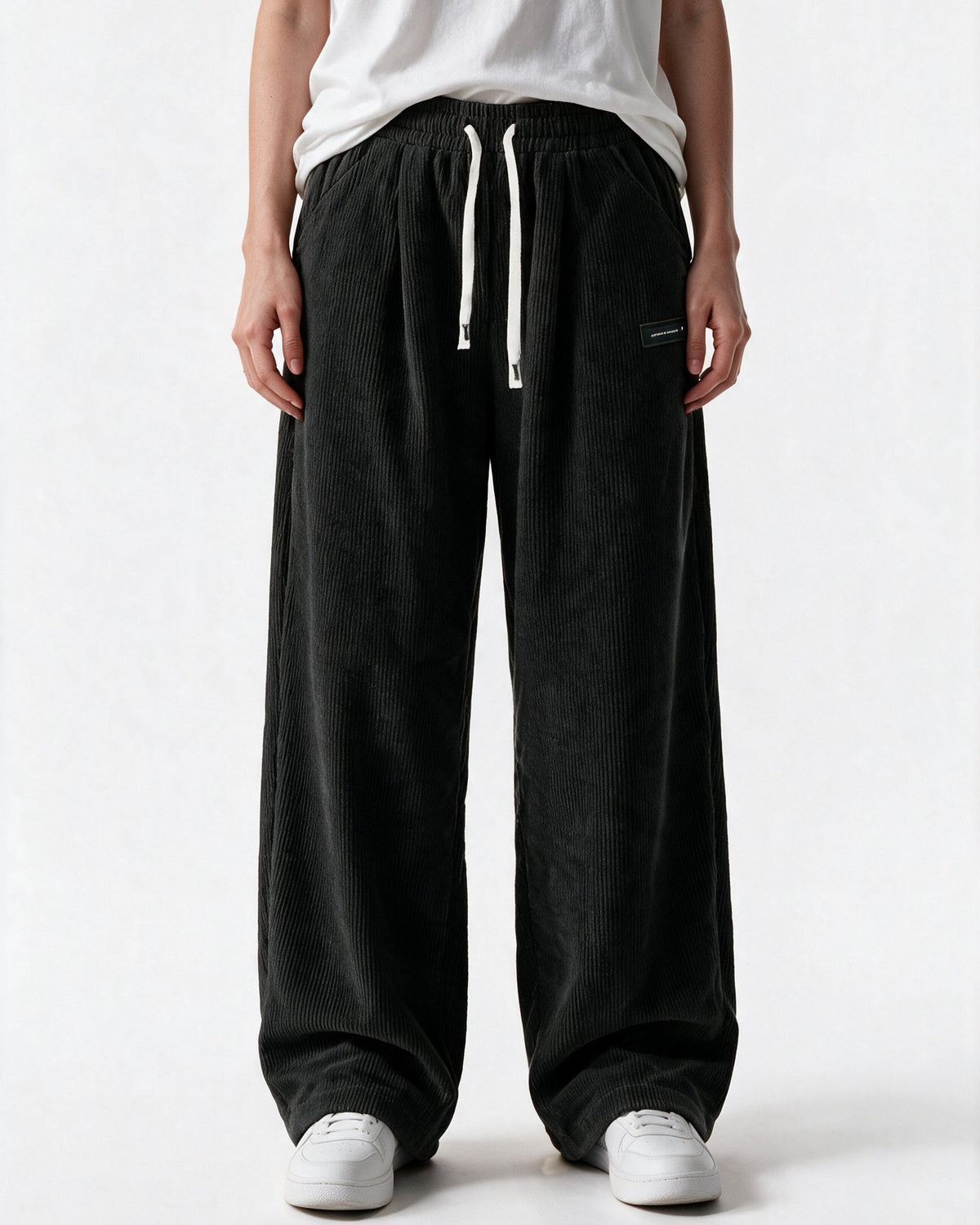 Tilbury wide-leg corduroy pants in Black