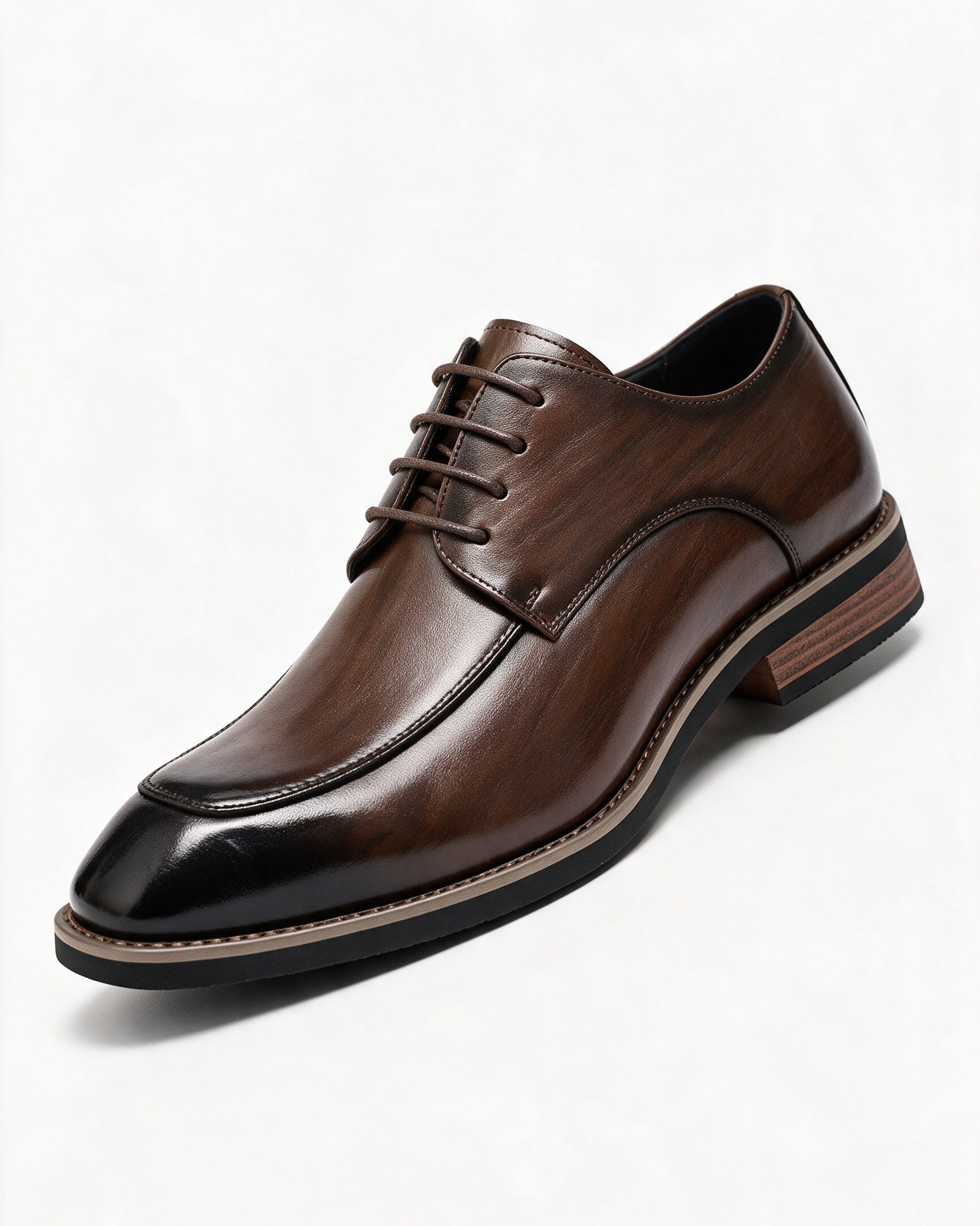 Calder derby shoe in brown, three-quarter view