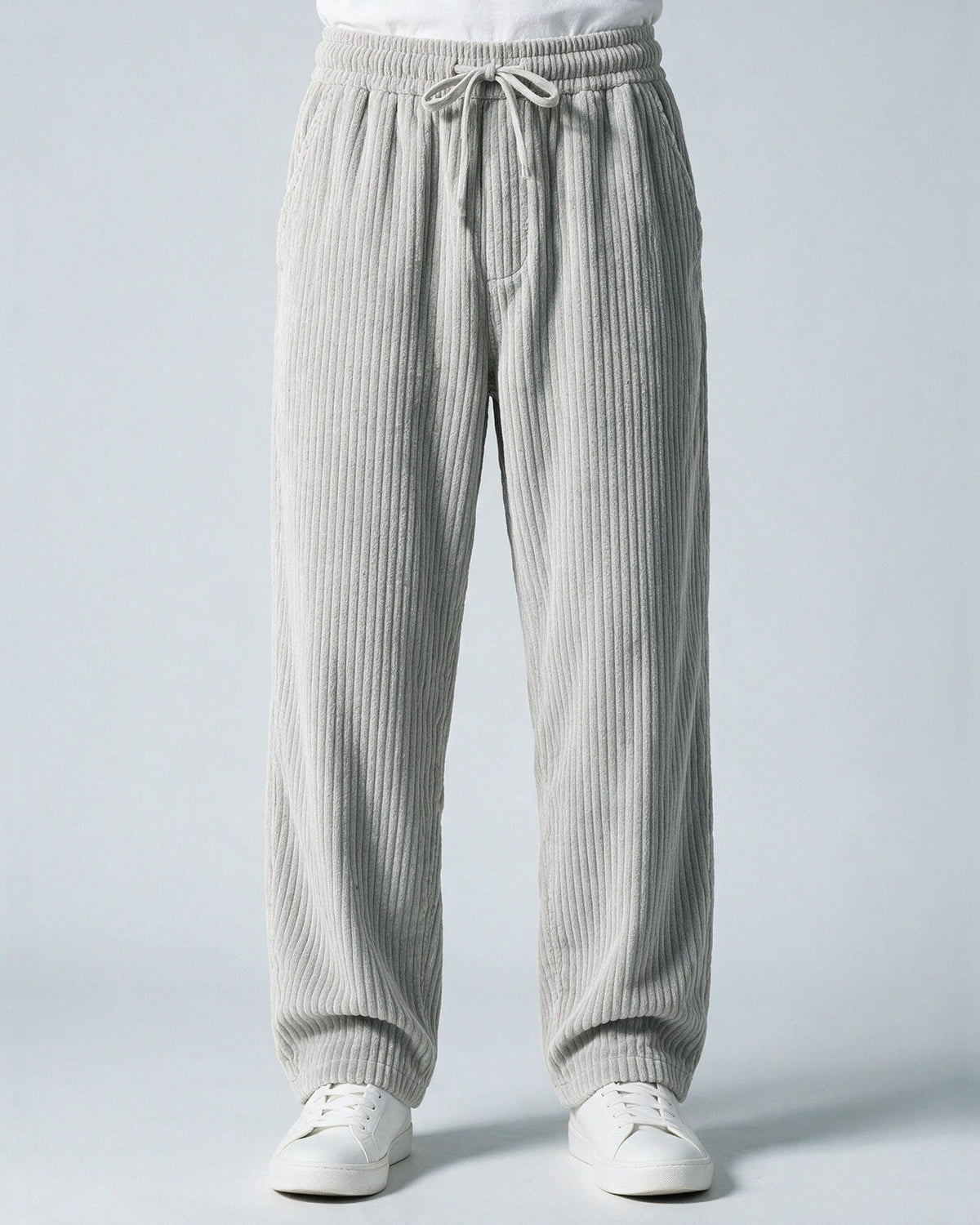 Wexford corduroy trousers in Grey, front view